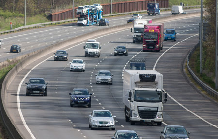 London, UK - March 05, 2017: Traffic on the busiest British motorway M25