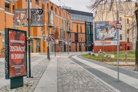 Opole 2020-19-03, a deserted city center after the introduction of restrictionsのeditorial素材