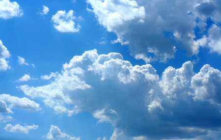 Blue skies, white clouds