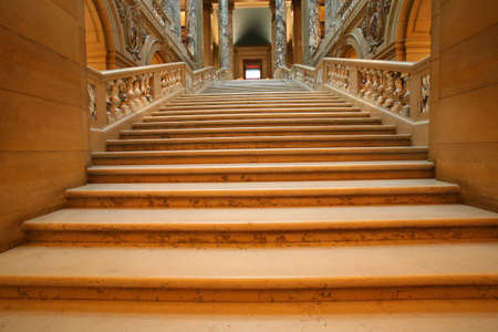 Shadowed marble stairwayの写真素材