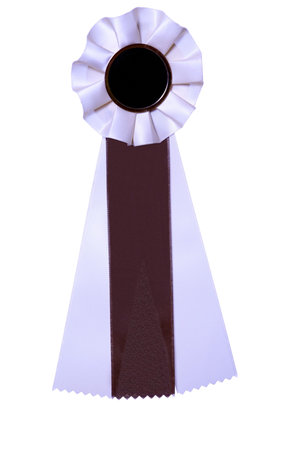 Brown and white ribbon award or prizeの写真素材