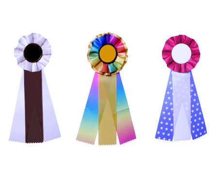 Set of three satin ribbonsの写真素材