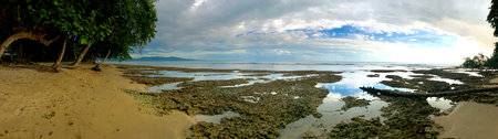 Panoramic shot of Puerto Viejo beach in Costa Rica