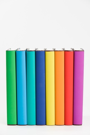Colorful books and white background.の写真素材