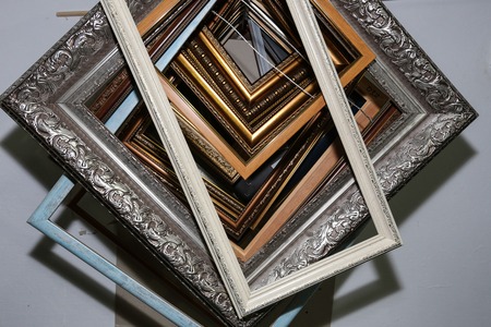 workshop for restoration of paintings and framesの写真素材