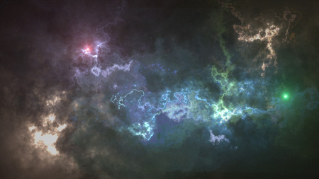 space background, glare, fog, and colored stars a futuristic compositionの写真素材