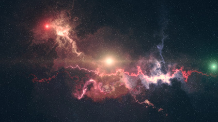space background, glare, fog, and colored stars a futuristic compositionの写真素材