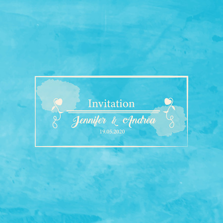 Vintage wedding invitation.Delicate vector watercolorのイラスト素材