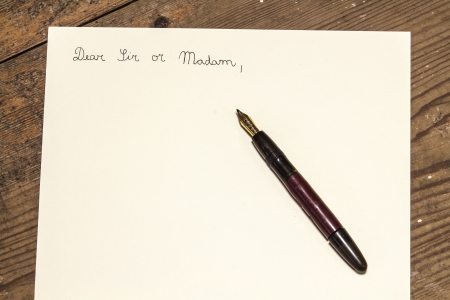 Old fashioned letter with a penの写真素材