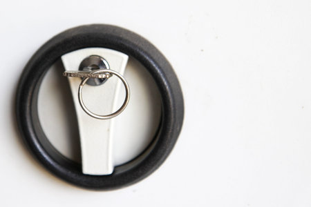 Lock and key on the white doors