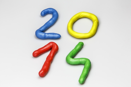 New Year 2014 from colors play doughの写真素材