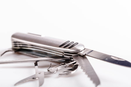 metallic swiss knife army keychain