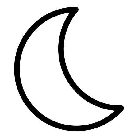 Black and white Weather web icon with moonの写真素材