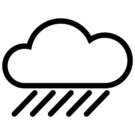 Black and white Weather web icon with cloud, rain の写真素材