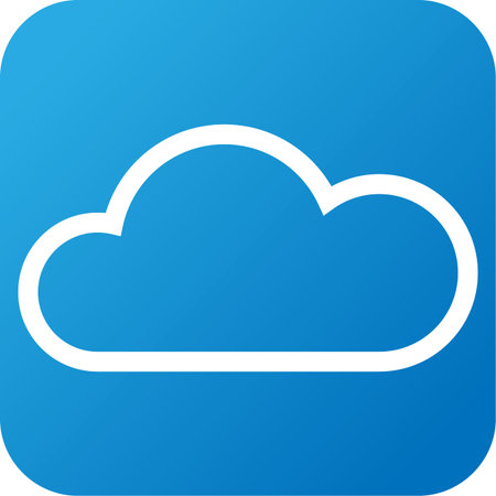 Blue and white Weather web icon with cloud