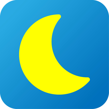 Blue and yellow Weather web icon with moonの写真素材