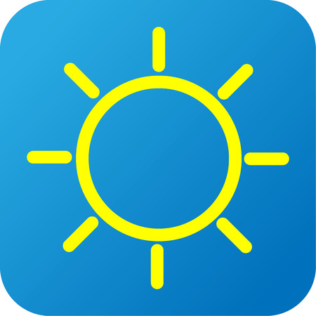 Blue, yellow and white Weather web icon with sunの写真素材