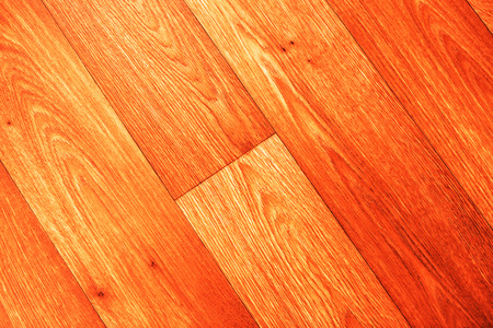 Wood imatation linoleum - floor in the kitchenの写真素材
