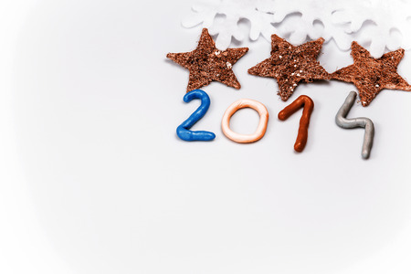 New Year 2014 from colors play doughの写真素材