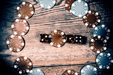 Year 2014 from dices and tokens