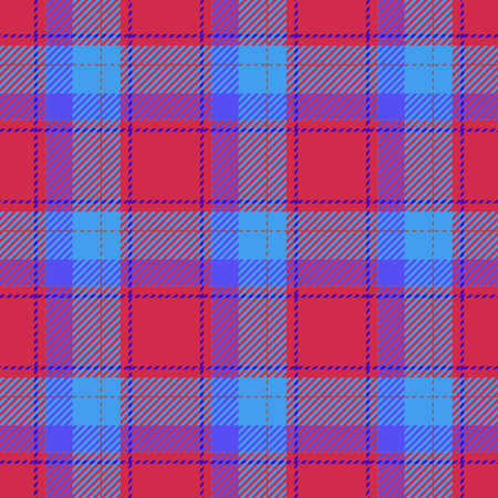 Plaid retro red and blue seamless pattern - for hipster shirt or other cothes