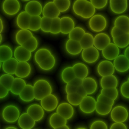 seamless texture of green bacteria on black