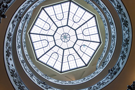 beautiful art circle stairs in Vaticanのeditorial素材