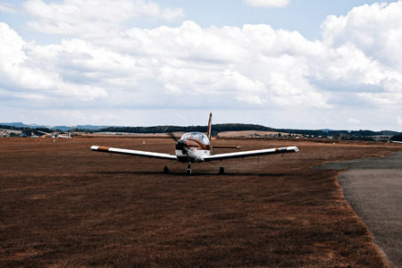 small aeroplane on the airportのeditorial素材