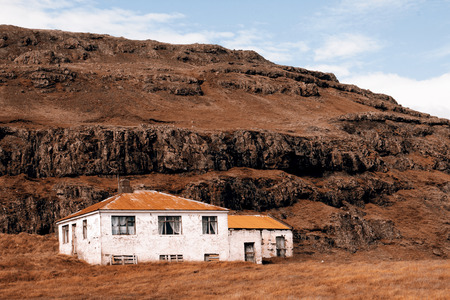 Beautiful old farmhouse from Icelandの写真素材