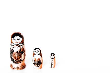 Beautiful Russian Dolls Matryoshka Isolated on a white backgroundの写真素材