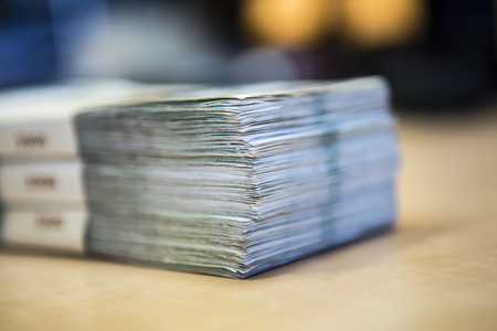 pack of money - big pile of banknotes, czech crownの写真素材