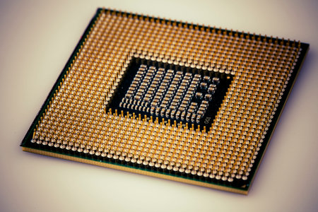 detail of central processor unit from below, cpu - computer part