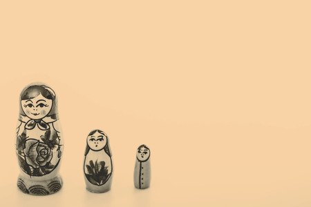 Beautiful Russian Dolls Matryoshka Isolated on a white backgroundの写真素材