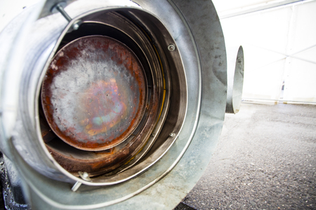 detail of party tent heating tubeの写真素材