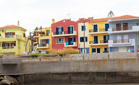 PANORMO, GREECE - SEPTEMBER 6  Small seaside village Panormo at island Crete on September 6, 2013 in Panormoのeditorial素材
