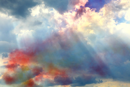 Clouds   sun on the sky