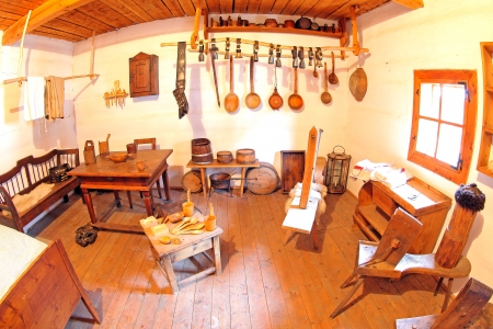 PRIBYLINA, SLOVAKIA - JANUARY 4  Interior of typical historical Slovakian rural house at Pribylina on January 4, 2014 in Pribylinaのeditorial素材
