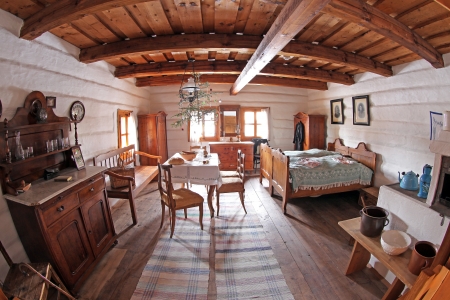 PRIBYLINA, SLOVAKIA - JANUARY 4  Interior of typical historical Slovakian rural house at Pribylina on January 4, 2014 in Pribylinaのeditorial素材