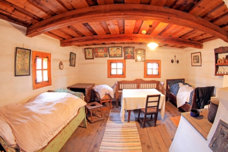 PRIBYLINA, SLOVAKIA - JANUARY 4  Interior of typical historical Slovakian rural house at Pribylina on January 4, 2014 in Pribylinaのeditorial素材
