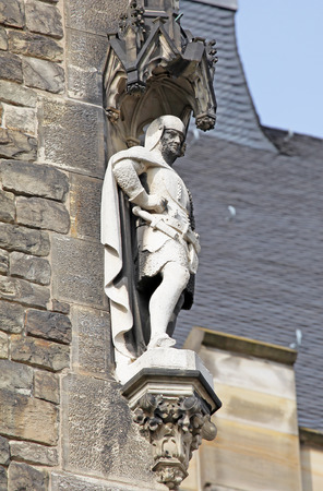 AACHEN, GERMANY - MARCH 31: Facade of town hall at city Aachen on March 31, 2014 in Aachenのeditorial素材