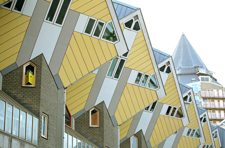 ROTTERDAM, NETHERLANDS - APRIL 1: The cube houses in Rotterdam on April 1, 2014 in Rotterdamのeditorial素材