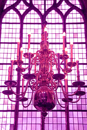 Interior of church Nieuwe Kerk in city Delft, Netherlandsのeditorial素材