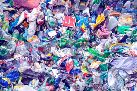 RUZOMBEROK, SLOVAKIA - APRIL 25: Plastic waste in landfill at centre of town on April 25, 2014 in...