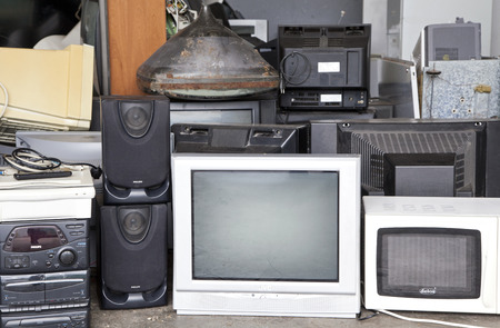 RUZOMBEROK, SLOVAKIA - APRIL 25: Electronic waste in landfill at centre of town on April 25, 2014 in Ruzomberokのeditorial素材