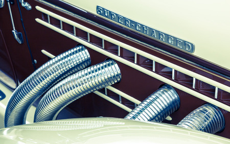 RUZOMBEROK, SLOVAKIA - JUN 21: Exhibit of old veteran cars at town Ruzomberok on Jun 21, 2014 in Ruzomberokのeditorial素材