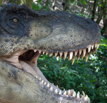 BRATISLAVA, SLOVAKIA - JUN 28: Realistic model of dinosaur at Dinopark on Jun 28, 2014 in Bratislava