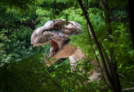 Realistic model of dinosaur Tyrannosaurus Rexのeditorial素材