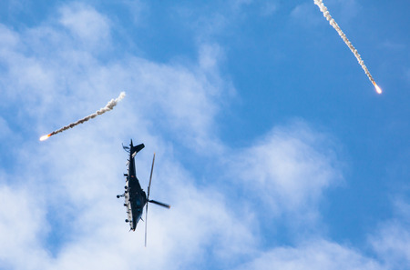 SLIAC, SLOVAKIA - AUGUST 30: Helicopter A109 at International air fest SIAF 2012 at airport Sliac on August 30, 2014 in Sliacのeditorial素材