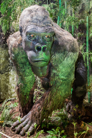 LIPTOVSKY MIKULAS, SLOVAKIA - AUGUST 28: Realistic model of prehistoric animal on the exhibition Gigants on August 28, 2014 in Liptovsky Mikulasのeditorial素材