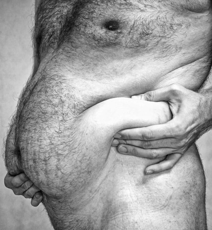 Obesity - fat bellyの写真素材